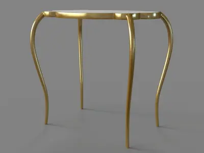 Small Flora Side Table Gold-Amber 3D model