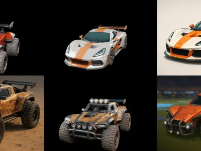 Gt one Car bundle 14 pack 100 glb 3D model