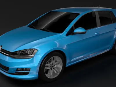 Volkswagen Golf 7 TDI 5D 2016 3D model