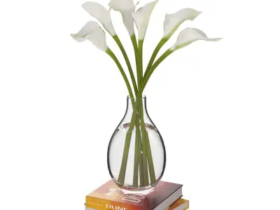 Artificial Calla Lily Stem PBR 3D model