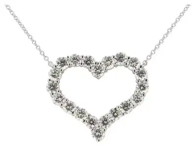 Diamond Heart Pendant 3D print model 3D print model