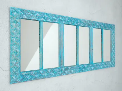 Blue Carved Mirror 3D model