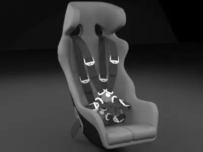 Racing seat - v1  Low-poly 3D model