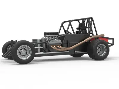 Northeast Dirt Modified stock car Base Scale 1 to 25 3D print model