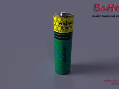 Battery Low-poly 3D model
