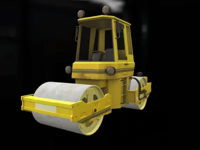 Asphalt Roller Low-poly 3D model