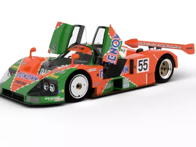 Mazda 787B 55 24h LeMans Racing 1991 HQ 3d model 3D model