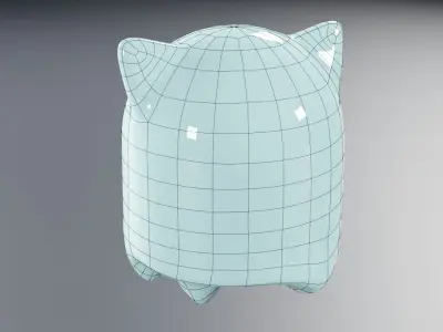 Kitty kawaii ghost Low-poly 3D model