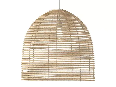 Beehive Chandelier with wicker lampshade Burke Decor 3D model
