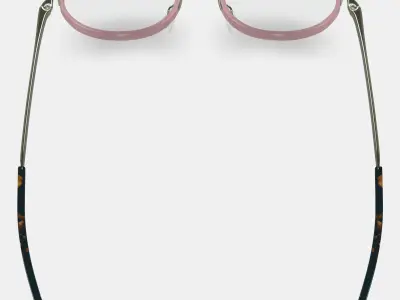Bergen Eyeglasses in Rose Water with Riesling 3D model