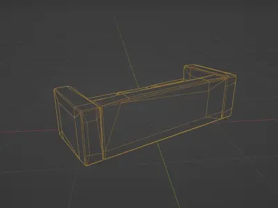 Old Modern Loveseat Sofa - Game-Ready Low-poly 3D model
