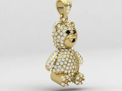 Teddy pendant 01 3D print model