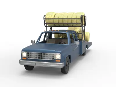 Vintage Transporter truck for Race car Version 2 Scale 1 to 25 3D print model