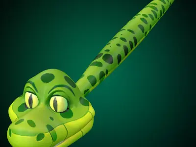 Cartoon Snake  Low-poly 3D model