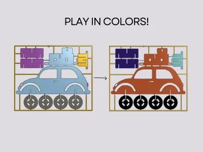 Car PUZZLE assembly mini kit 3D print model