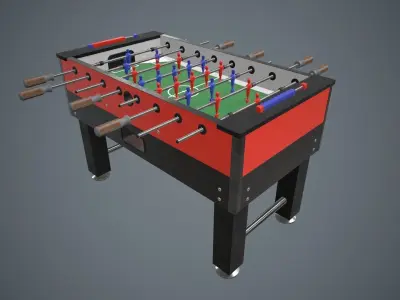 Table football PBR Game Ready Low-poly 3D model