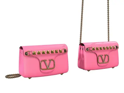 Valentino Stud Sign Nappa shoulder bag Low-poly 3D model