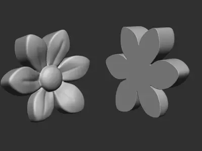 Retro Flower Bas relief 3D print model