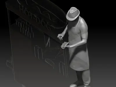 New York hot dog seller boy 1 3D print model