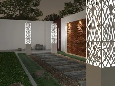 The Backyard Exterior Scene  Free 3D model