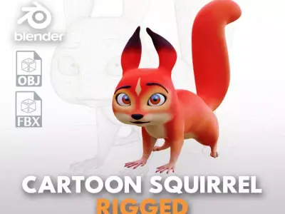 Squirrel - A stylized rigged animal for Blender Low-poly 3D model