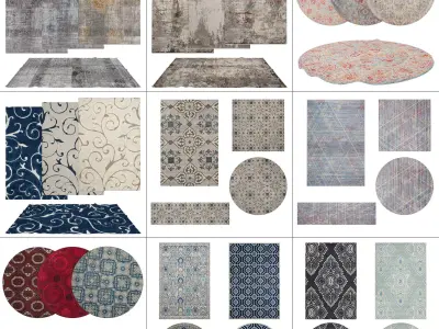 9 in 1 Rug Collection No 11 Low-poly 3D model