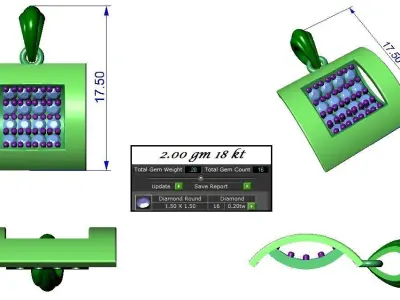 Pendant Earrings combo - 336 3D print model