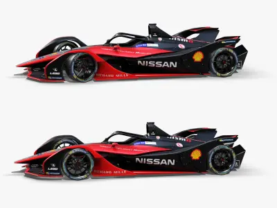 Nissan Formula E 2020 Low-poly 3D model