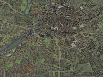 Manchester England - city and urban 3D model
