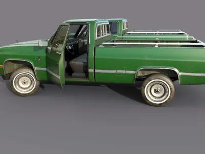 Chevrolet C10 1982 Green Low-poly 3D model