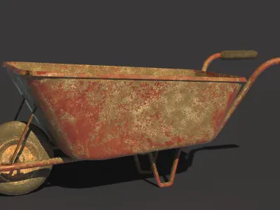 3D REALISTIC WHEEL BARROW MODELLING ONLY THREE THOUSAND POLYGON Low-poly 3D model