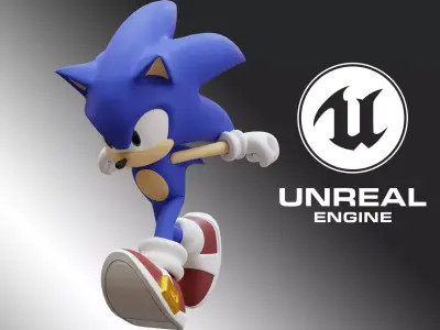 Sonic Animated Unreal Engine 4 Low-poly 3D model