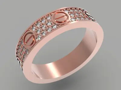 Love Paved Wedding Ring 16 5mm 3D print model