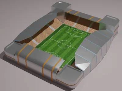 Low poly football stadium  Low-poly 3D model