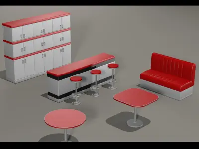 3D Restaurant Furniture 3D model