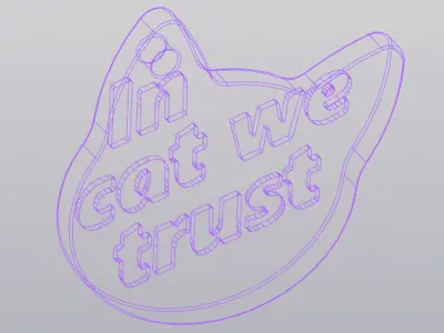 In cat we trust Keychain Free 3D print model