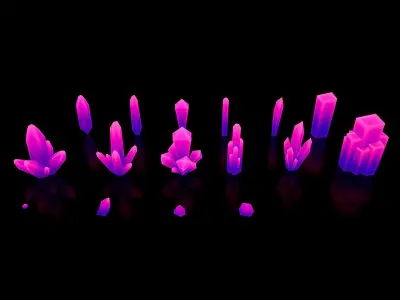 Crystal Rock - UE4 Low-poly 3D model