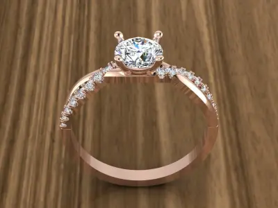 Jewelry Diamond Ring 3D print model 3