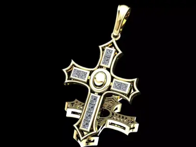 diamond cross 3D model 3D print model