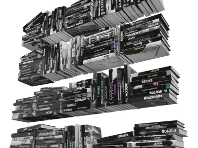 Books 150 pieces 3-4-1 Low-poly 3D model