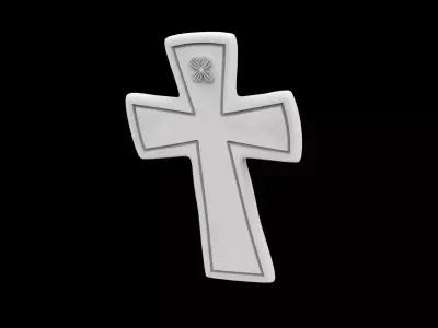 Cross with Floral Details 3D Print Model 3D print model