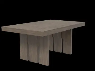 Table wooden 8 Low-poly 3D model