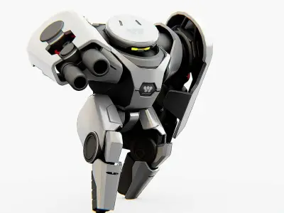 COMBAT DROID X-250 Rigged for Unreal Engine - Unity - MIXAMO  3D model