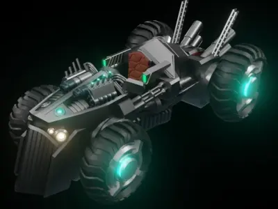 Sci Fi racing vehicle Low-poly 3D model