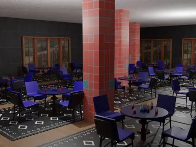 Coffee Shop Low-poly 3D model