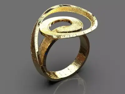 Stylized ring 3D print model
