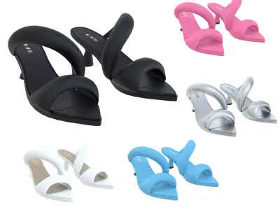 JW PEI Sara Mule Sandals Low-poly 3D model