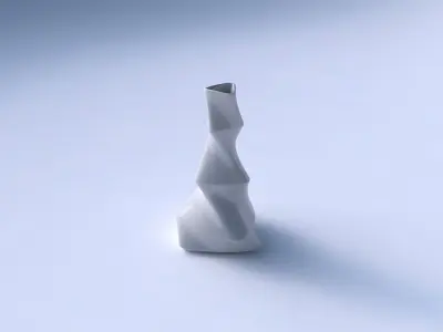 Vase twist tilted triangle with horizontal sections 3D print model