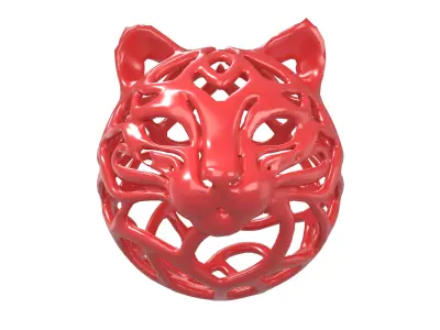 Abstract Cat Head Shape Decoration v1 003 Low-poly 3D model