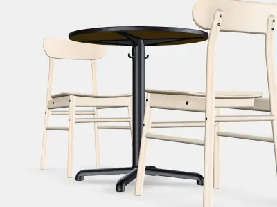 STENSELE - RONNINGE Table and 2 chairs Low-poly 3D model